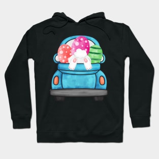 Easter Truck Bunny Eggs Hoodie